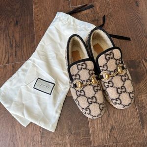 Women’s Gucci Fria Wool Slip-On Loafers 6.5